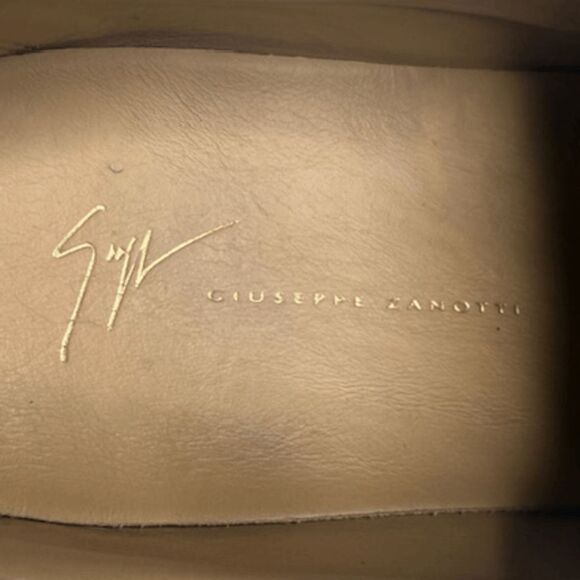 Giuseppe Zanotti Men's Suede Leather Zip Detail Low Top Sneakers Tan Size 12 - Picture 5 of 8